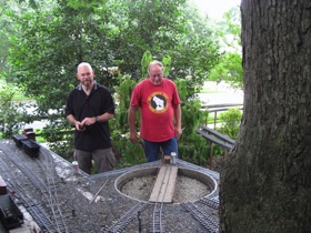 Of course the first stop for me was here in Burke, VA. Gaetan and Doug inspect my turntable and yard at Green Springs.
