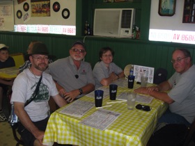 Time for a meal.  L-R:   Gaetan, Ric, Jan, and Doug.
