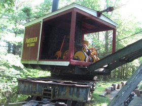 A steam operated log loader.