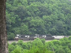 There's a train at Horseshoe Curve.