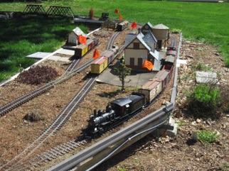 April 27.  Sunday.  Trains run in both directions around the layout.