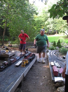 September 25.  Bob checks the yard one last time, while Jon gets his train ready.