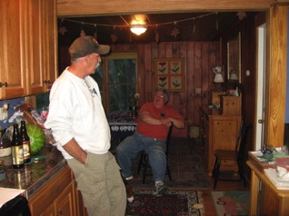 September 16.  Friday.   We arrive at Bob's.   Here's Ken and Jon relaxing before the session tomorrow.