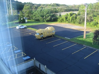 September 17. Saturday morning we got up early and we were able to catch a sight of this in the hotel parking lot! 