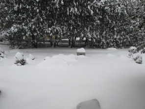January 23.  Snow covers the town of Burke.  Almost 2 feet...that's about 40 scale feet...