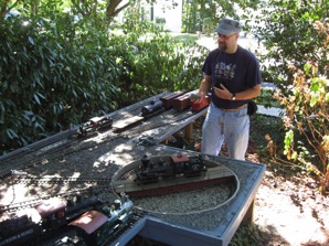 Bart turns the Shay on the turntable in Green Springs Yard.