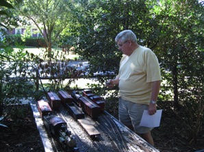 September 2.  Mike Oates building the train in Green Springs yard.