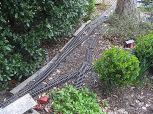 March 29.  I'll have to get a crossing for this to work. Here, I lay out the spur - it will cross the interchange track.