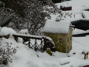 January 27.   A bit of snow on Smith Pond Mill.